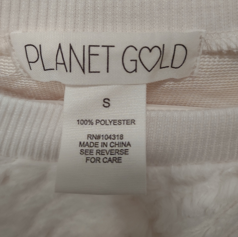 Planet Gold Faux Fur Top Size S - Picture 2 of 4